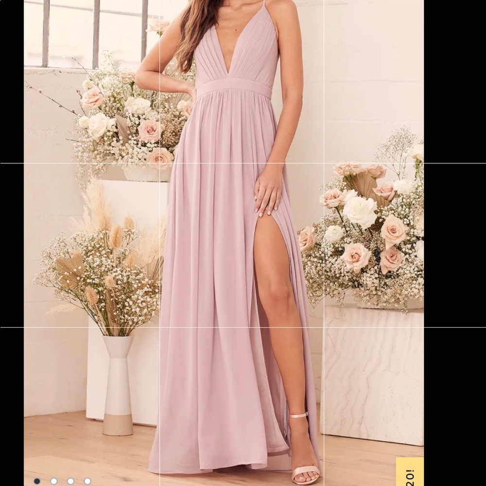 Lulus Ballroom Bliss Dusty Lilac Pleated Maxi Dress